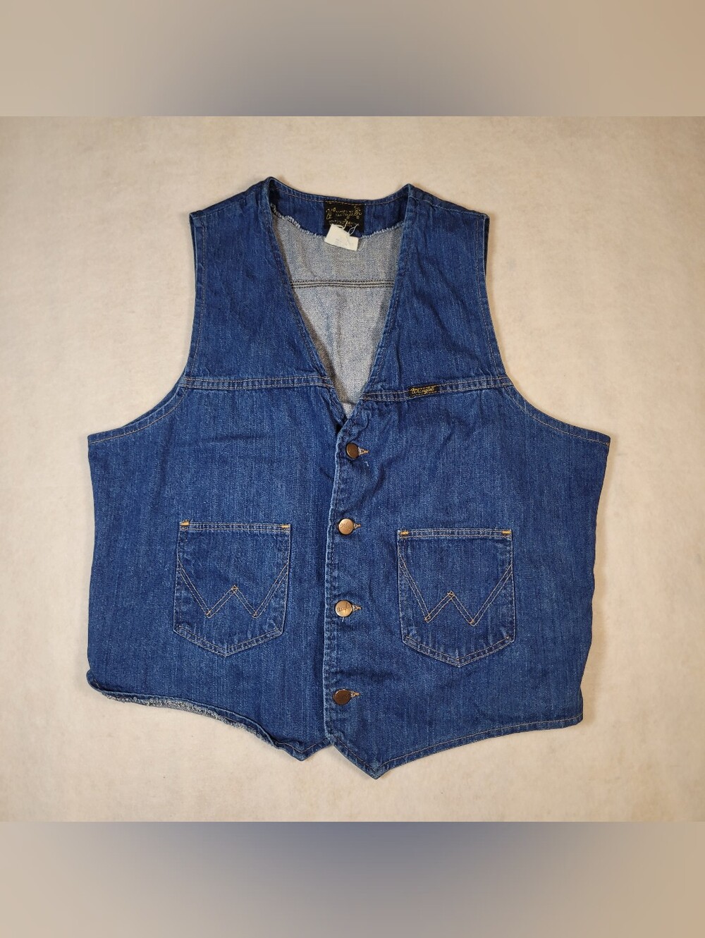 Vintage 70s Wrangler No Fault Denims Womens Vest Size XL